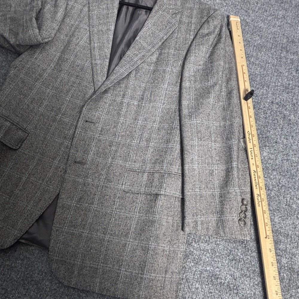 Ermenegildo Zegna Sport Coat Mens 42R Gray Glen Plaid Wool Cashmere 2 Button - Picture 12 of 16
